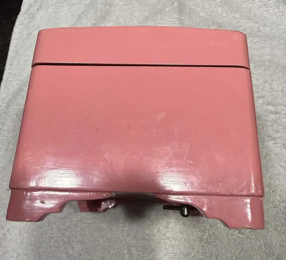 Vintage Pink Floral Wooden Jewelry Music Box with Mirror